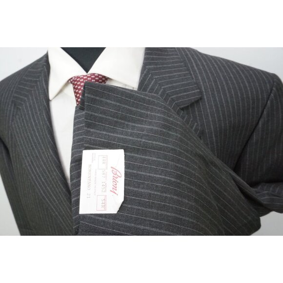 Brioni Nomentano Gray Striped S150s Wool 2 Pc Suit Jacket Pants 44R BRAND NEW - Picture 5 of 12